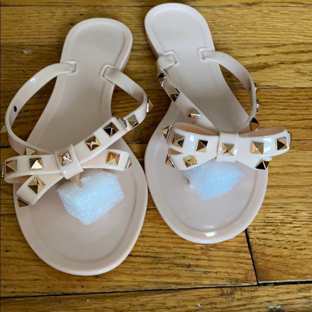 Women’s bow jelly flip flops size 38. New w/o tag - Picture 3 of 4